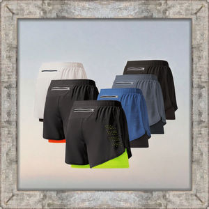 Pantalones Cortos Deportivos de Secado Rápido con Cordón Ajustable, Doble Capa, para Hombre y Mujer, para Correr, Playa, Absorbentes de Sudor, Transpirables, ODM - Product Image 4