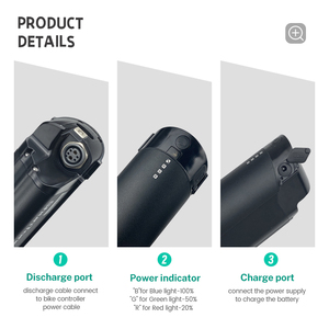 Batería de Litio Integrada para Bicicleta Eléctrica Reention EEL PRO 36V 48V para Zundapp Z810 250W 350W 500W 2 pines 6 pines Totem <span class=keywords><strong>HIMO</strong></span> <span class=keywords><strong>C26</strong></span> E-bike Akku - Product Image 2