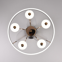 Ventilador de techo tradicional LED de 22 pulgadas de alta calidad con luz 6 Control de velocidad del viento remoto decoración del hogar sala de estar dormitorio uso