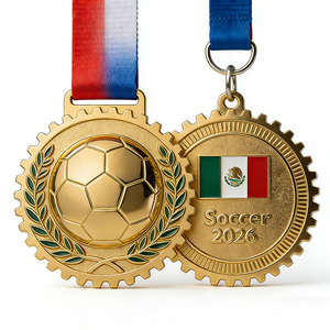 Médailles personnalisées en métal, alliage de zinc doré, pour les champions de basketball, de football, de course à pied, avec cordon - Product Image 2
