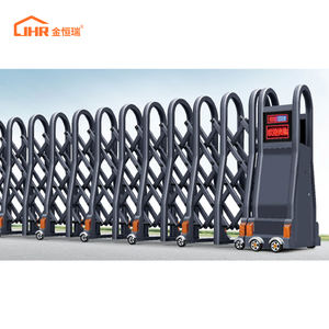 Barrières <span class=keywords><strong>accordéon</strong></span> rétractables JHR Main Gate Designs, en <span class=keywords><strong>métal</strong></span> aluminium, intelligentes, automatiques, pour parking, portail électrique rétractable, pliable - Product Image 2