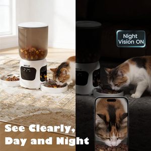 Elecpet 2025 New Smart Pet Feeder Remote Control Microchip Laser Pet Teasing 2 <b>Cameras</b> 1080P HD <b>Night</b> <b>Vision</b> - Product Image 3