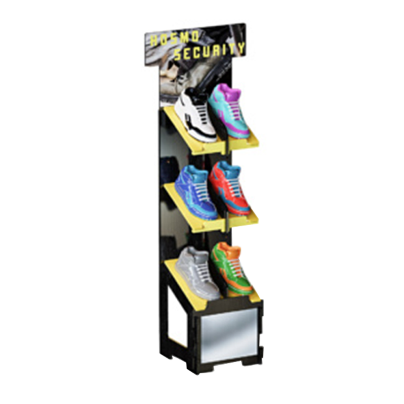 Modern for Shop Floor to Ceiling Wooden Plywood Rotating Shoe Display Rack with Custom Logo for Store Use — view 4