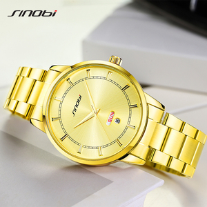 Montres <span class=keywords><strong>de</strong></span> luxe pour couple SINOBI, montres-bracelets à quartz pour homme et femme, bracelet en acier inoxydable, étanches, Relogio, prêtes à être expédiées - Product Image 3