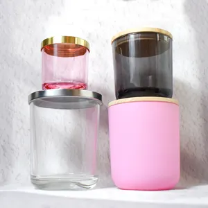 LZ 2023 luxury private label heat resistant transparent candle jars glass 10 oz