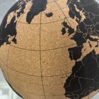 Globe terrestre rotatif à 360° en liège naturel fait main DINGYE, écologique, avec marqueur de voyage, outil éducatif pour la maison