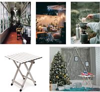 Table de camping pliable légère en aluminium portable 18,5x18,5x24,5 pouces, mobilier d'extérieur pour pique-nique, plage, randonnée