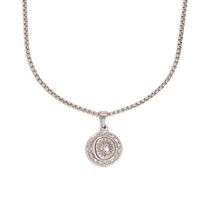Collier Pendentif Rond Monnaie Soleil Lune Gravé en Acier Inoxydable Plaqué Or 18K avec Chaîne Carrée Perles Style Vintage pour Femme - Grande Vente