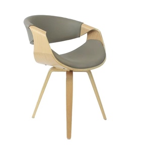Italian Modern Minimalist Curved Dining Chair Nordic Solid <strong>Wood</strong> <strong>Stool</strong> for Balcony Leisure &amp; Study Convertible Backrest Chair - Product Image 2