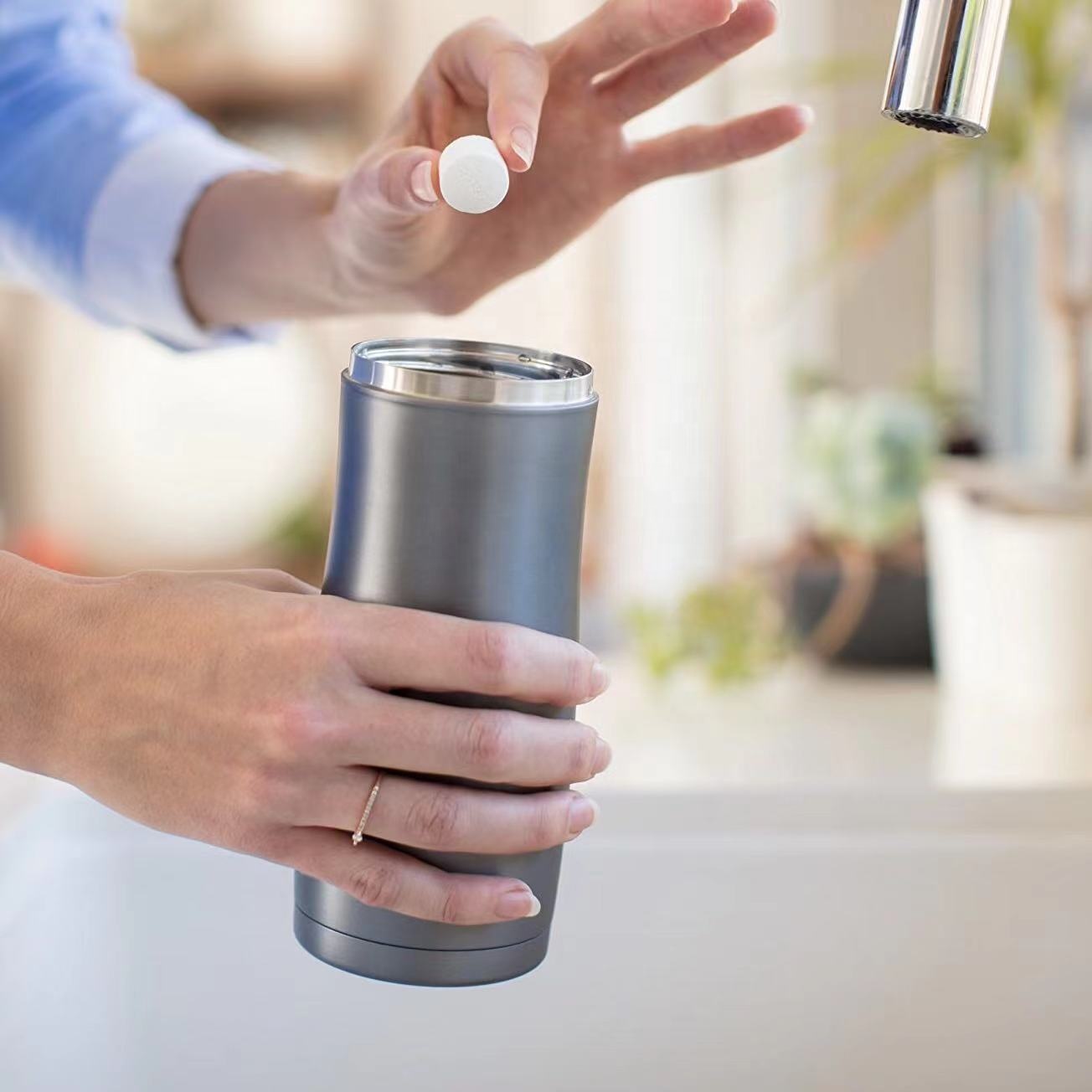 Полностью натуральная бутылка для воды и резервуар для удаления жестких пятен и запахов Чистящие Таблетки экологически чистые