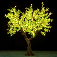Nouvelles lumières décoratives de paysage artificielles en feuilles d'érable vertes éclairées par LED, de luxe, pour l'extérieur, étanches IP65, pour les fêtes de jardin, Noël, les fêtes
