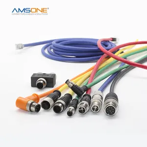 AMSONE Ip68 endüstriyel M5 M8 M9 M16 M23 7/8 2 3 4 5 6 7 8 9 10 12 13 14 16 Pin 3Pin kablo tel dairesel su geçirmez M12 konektörü