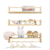 Ensemble d'étagères murales pour la crèche, 3 étagères flottantes en bois naturel pour la maternelle, rangement mural, cuisine, salon, épices