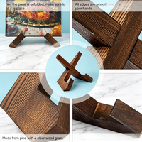 Support de livre de recettes design croisé - Texture bois, porte-recettes en bois - Présentoir multifonctionnel, décoration de comptoir de cuisine
