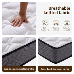 Colchón King Durable con resortes ensacados, ortopédico, transpirable, ecológico, de grado hospitalario, con tejido de algodón de punto, firmeza media - Product Image 2