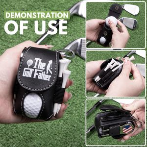 Custom Golf Ball Bag Pouch with Golf Tee Holder Leather Golf Ball Pouch with Belt <b>Clip</b> Golf Ball Bag <b>for</b> Men Women Storage Gift - Product Image 3