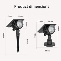 Lampes solaires d'extérieur en aluminium IP65 pour arbres, installation par insertion, contrôle de l'éclairage, lampes LED pour allées de jardin, vente en gros d'usine