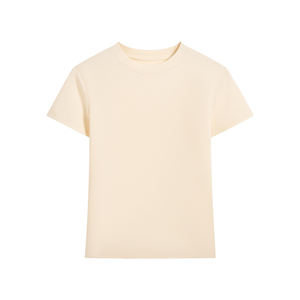 2025 été nouveau femmes coupe régulière à manches courtes t-shirt taille mince Sexy haut court, décontracté minceur col rond - Product Image 1