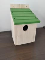 Nichoir pour oiseaux en bois de pin fait main, moderne et simple, prêt à l'emploi, pour jardin et extérieur