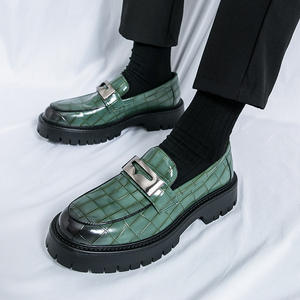 Nuevos Zapatos Oxford de Cuero para Hombre, Estilo Británico Casual de Lujo, Hechos a Mano, Impermeables, Color Verde Perenne, Cerrados, Sin Cordones, Formales, para Boda u Oficina - Product Image 4