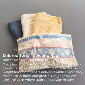 Paños de Limpieza Universales 100% Algodón, Reciclados, de Colores, con Gran Absorción de Agua y Aceite para Uso Industrial - Product Image 2