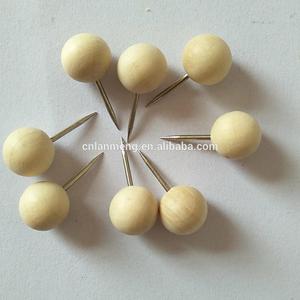 Fsc Chứng Nhận 9.5Mm Gỗ + Kim Loại Đẩy Pin Mềm Hội Đồng Quản Trị Tường Bản Đồ Ngón Tay Cái Tack Gỗ Vẽ Pin - Product Image 2