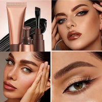 Gel teintant pour sourcils facile à appliquer, technologie de teinture, brosse à lame portable, petit plateau incurvé, logo personnalisé OEM