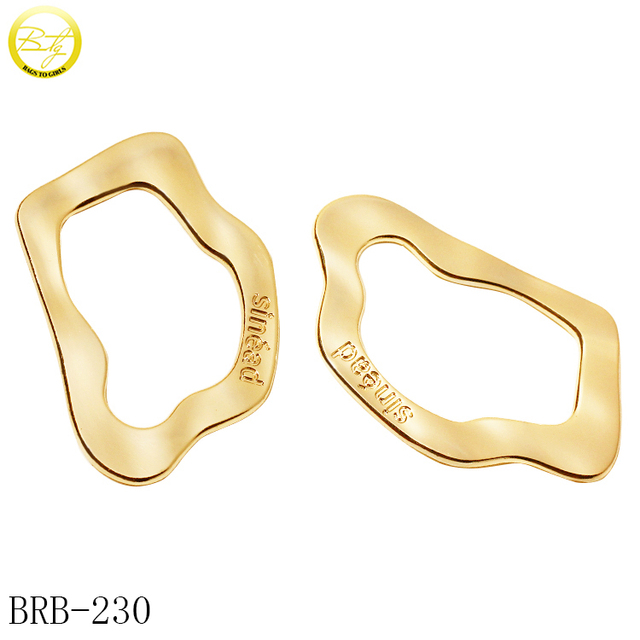 Customizable Gold Ring Hardware Fashionable Irregular Shape Metal Slider Bikini Connector Underwear Accessories for Bra Panty