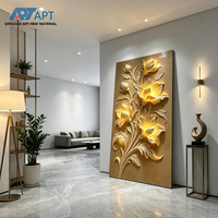 Panneau mural SPC à motif floral animalier 3D, haute brillance, imperméable, insonorisant, ignifuge, 4x8/4x10 pieds, design moderne pour murs intérieurs