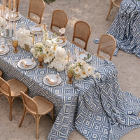 Nappe Moderne Lavable en Polyester Jacquard Tissé Géométrique Diamant Multicolore, Housse de Table Décorative pour Mariage et Banquet en Extérieur