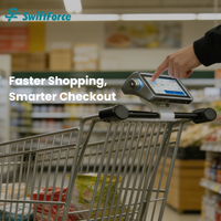 Carrito de Compras Inteligente con IA para Windows, Sistema POS Todo en Uno con Escáner de Código de Barras, Impresora, Wifi y Pantalla Táctil para Supermercados y Puntos de Venta Autoservicio