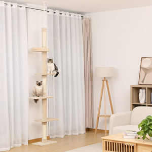 Struktur panjat lantai pohon kucing besar yang dapat diatur terbuat dari garuk dan kayu dan furnitur - Product Image 4