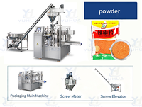 Machine de remplissage de sachets Doypack de poudre de levure de haute précision YH, machine d'emballage de poudre de custard et de farine de sarrasin en sacs à fermeture éclair