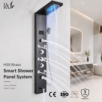 Système de douche mural haut de gamme en acier inoxydable brossé SUS304 avec panneau de douche LED effet pluie et ensemble de jets de massage pour rénovations commerciales
