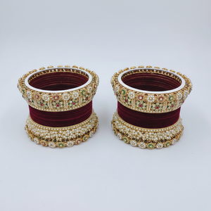 Exquisite Pearl Velvet Bridal Bangles <b>Set</b> Pearl <b>Bracelets</b> for Weddings Elegant Jewelry Collection for Women - Product Image 2