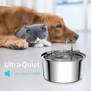 Fuente de agua automática para gatos con <span class=keywords><strong>grifo</strong></span>, dispensador para perros, <span class=keywords><strong>bebedero</strong></span> de filtro transparente, comedero para mascotas de acero inoxidable - Product Image 3