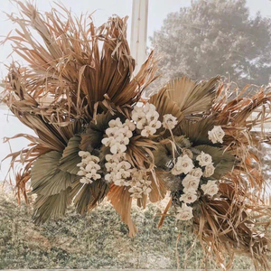 Decoraciones nórdicas para bodas, arreglos florales para paisajismo, hojas de <span class=keywords><strong>palma</strong></span> grandes secas al aire, adornos de hojas de <span class=keywords><strong>girasol</strong></span>, abanico de flores secas - Product Image 6