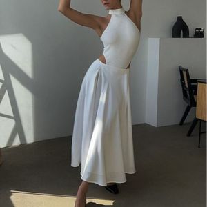Falda Larga de Satén para Mujer, Elegante, de Cintura Alta, para <span class=keywords><strong>Verano</strong></span> - Product Image 3