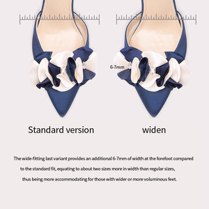 Sandali con Cinturino <span class=keywords><strong>Blu</strong></span> Decorazione Floreale Punta a Spillo <span class=keywords><strong>Eleganti</strong></span> Tacchi a Spillo da Donna Taglie Grandi <span class=keywords><strong>Scarpe</strong></span> con Tacco Alto - Product Image 5