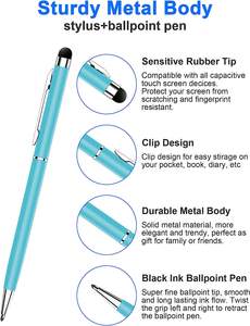 ปากกาลูกลื่นพลาสติกอัจฉริยะ 2 in 1 แบบหมุนได้ หลายสี ราคาถูกที่สุด ขายส่ง พิมพ์โลโก้ตามสั่ง พร้อมปลายปากกาสไตลัสสำหรับแท็บเล็ต - Product Image 5