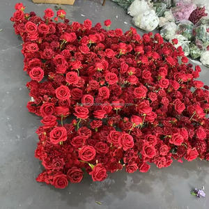 M69 Wholesale Silk Faux White <strong>Red</strong> <strong>Rose</strong> Flower Runners High Quality Wedding Flower Table Runner Artificial Arch Flower Aisle - Product Image 6