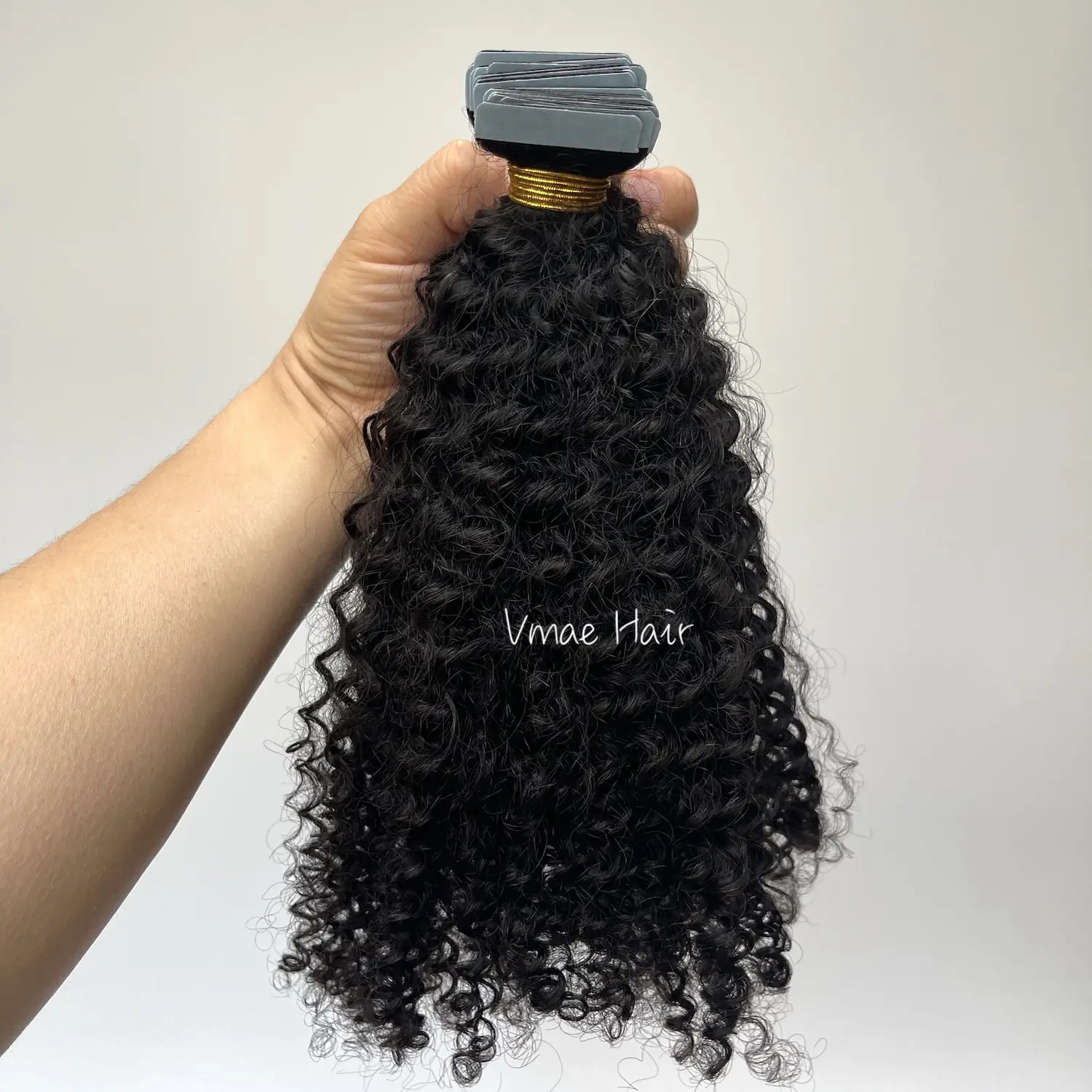 Vmae Indian Remy Hair 1B Water Wave Body Deep Wave 3A 4A 4B 4C Kinky Afro Curly Straight Pre Bonded Tape in Extensions