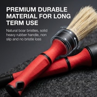Brosse de nettoyage automobile ergonomique en caoutchouc et plastique XS-R01 avec poils de sanglier doux pour l'intérieur