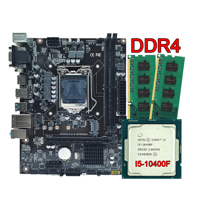 H510 Motherboard Intel LGA 1200 I5 10400F CPU Kit 8GB DDR4 Double Channel SATA Desktop New ATX Motherboard Combo Realtek LAN