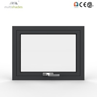Fenêtre à auvent moderne en aluminium OEM ODM multi-panneaux, style à ouverture battante, à persiennes, coupe-vent, certifiée Energy Star pour usage extérieur en villa