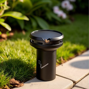 Cenicero Nero Infinity in Metallo di Grande Capacità per Esterni - Product Image 3