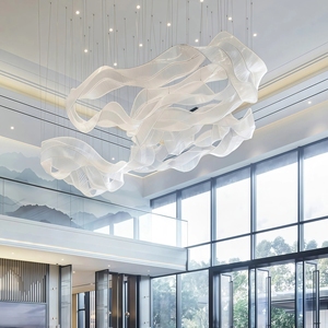 JYLIGHTING Grande Lampadario Moderno in Vetro per Decorazione di Hotel, Villa e Ingresso, Lampada a Sospensione Creativa a LED per Casa - Product Image 3