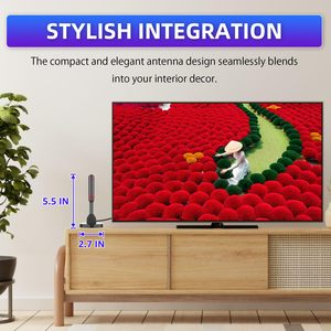 <span class=keywords><strong>Antenne</strong></span> TV numérique intérieure HD DVB <span class=keywords><strong>T2</strong></span> Lanyi 1080P avec gain de 30 dBi, 1,5 VSWR, base magnétique en acier et amplificateur - Product Image 5