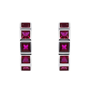 Pendientes de Aro de Moissanita con Corte Princesa, Estilo Clásico, Elegante y Minimalista, Chapados en Plata y Oro de Tianyu Gems. - Product Image 3