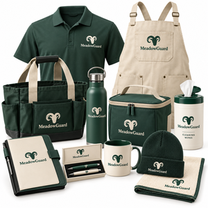 Sheep Farm Staff Polo Shirt Corporate Gifts Canvas Apron Utility Tote Sport Bottle Cooler Bag Wet Wipes Canister Marketing Gifts - Product Image 1